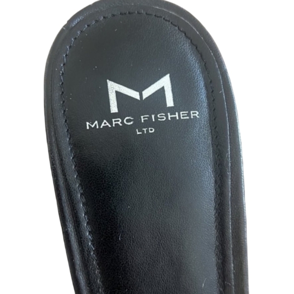 Marc Fisher Nahea Black Braided Leather Block Heel Mules Size 10 - Picture 7 of 9